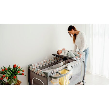 Patut pliabil cu doua nivele Sven Plus, 120 x 60 cm, Grey Concrete, Lionelo 635500