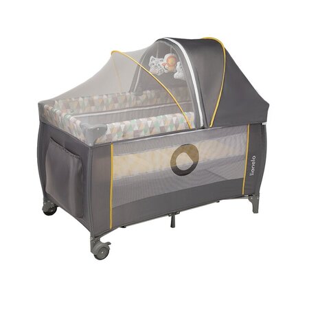 Patut pliabil cu doua nivele Sven Plus, 120 x 60 cm, Yellow Scandi, Lionelo 635516
