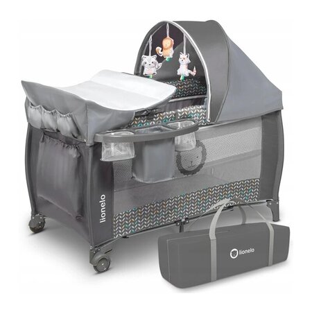 Patut pliabil cu doua nivele Sven Plus, 120 x 60 cm, Grey Scandi, Lionelo 635548