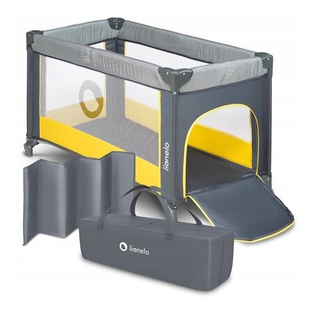 Patut pliabil cu un nivel Stefi, 120 x 60, Yellow Lemon, Lionelo 635632