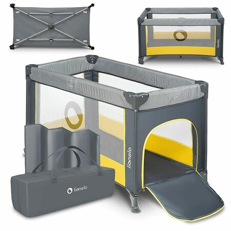 Patut pliabil cu un nivel Stefi, 120 x 60, Yellow Lemon, Lionelo 635634