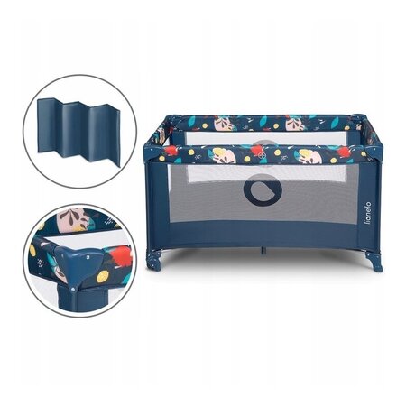 Patut pliabil cu un nivel Stefi, 120 x 60 cm, Blue Navy, Lionelo 635664