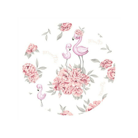 Baldachin din tull cu funda din bumbac, Peonie Pink, 400x170 cm, MimiNu 635669