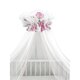 Baldachin din tull cu funda din bumbac, Peonie Pink, 400x170 cm, MimiNu 635668