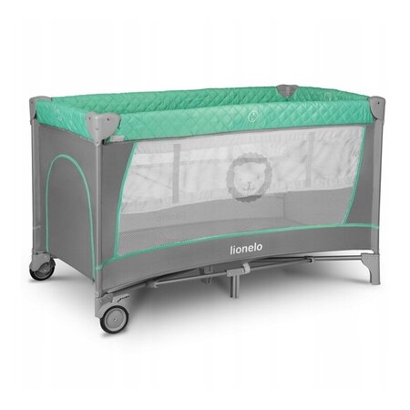Patut pliabil cu doua niveluri Flower, 120 x 60 cm, Turquoise, Lionelo 635705