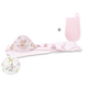 Set prosop cu gluga 100x100 cm + manusa de baie 12 x 21 cm pentru bebelusi Sweet Deer, Pink, Miminu 635687