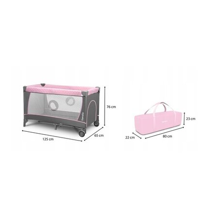 Patut pliabil cu doua niveluri Flower, 120 x 60 cm, Flamingo, Lionelo 635713