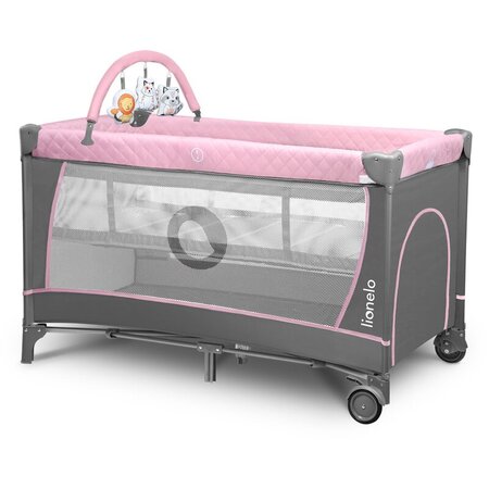 Patut pliabil cu doua niveluri Flower, 120 x 60 cm, Flamingo, Lionelo 635716