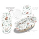 Set pentru landou/cosulet cu protectie, saltea si perna din bumbac, Lulu Natural, Miminu 635723