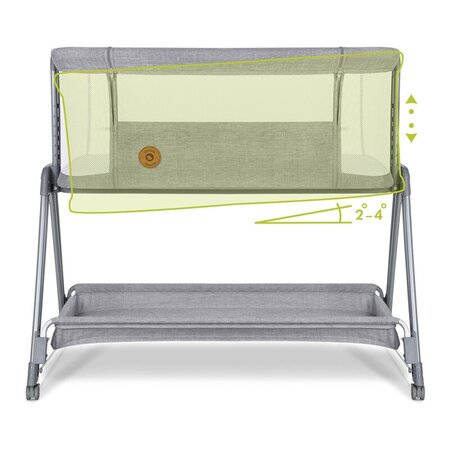 Patut Co-Sleeper 2 in 1 Luna, Grey Concrete, Lionelo 635829