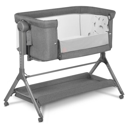 Patut Co-Sleeper cu sistem de leganare Leonie Plus, Grey Stone, Lionelo 635876