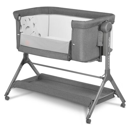 Patut Co-Sleeper cu sistem de leganare Leonie Plus, Grey Stone, Lionelo 635874