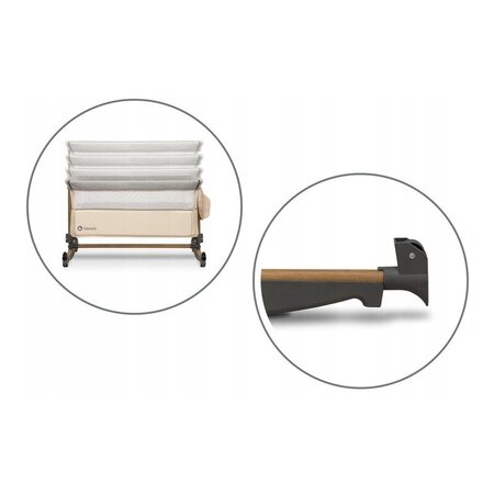 Patut Co-Sleeper cu sistem de leganare Leonie, Beige Sand, Lionelo 635930