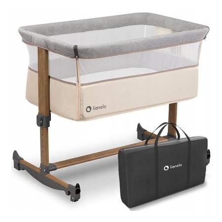 Patut Co-Sleeper cu sistem de leganare Leonie, Beige Sand, Lionelo 635928