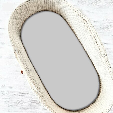 Cearceaf din jerseu cu elastic pentru landou, carucior si cosulet, Gray, 80x35 cm, MimiNu 635981