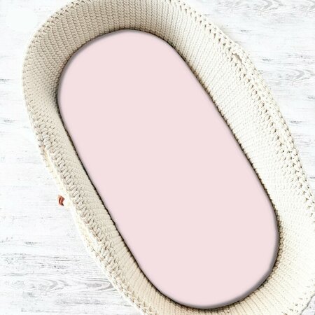 Cearceaf din jerseu cu elastic pentru landou, carucior si cosulet, Pink, 80x35 cm, MimiNu 636008