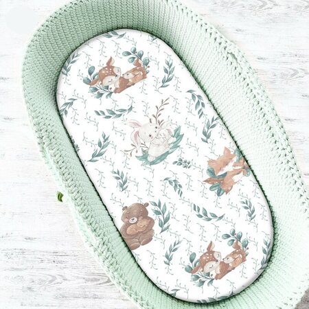 Cearceaf cu elastic pentru landou, carucior si cosulet, Lulu Natural, 80x35 cm, MimiNu 636032