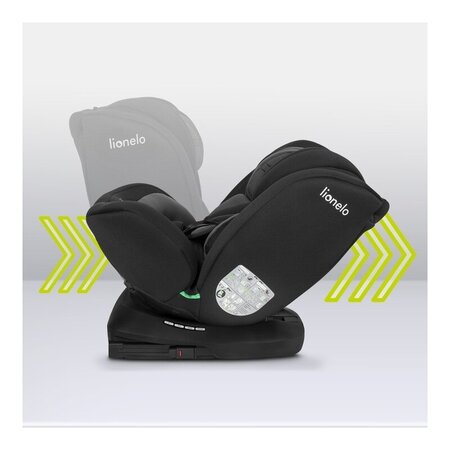 Scaun auto rotativ Bastiaan I-Size, 40 - 150 cm, Black Grey, Lionelo 636143