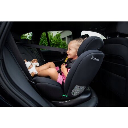 Scaun auto rotativ Bastiaan I-Size, 40 - 150 cm, Black Grey, Lionelo 636141