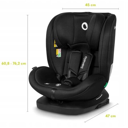 Scaun auto rotativ Bastiaan I-Size, 40 - 150 cm, Black Carbon, Lionelo 636175