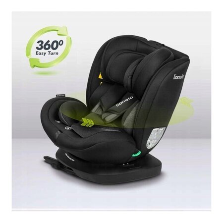 Scaun auto rotativ Bastiaan I-Size, 40 - 150 cm, Black Carbon, Lionelo 636170