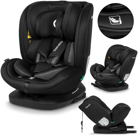 Scaun auto rotativ Bastiaan I-Size, 40 - 150 cm, Black Carbon, Lionelo 636153