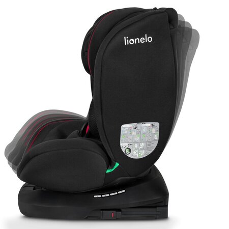 Scaun auto rotativ Bastiaan I-Size, 40 - 150 cm, Black Red, Lionelo 636192
