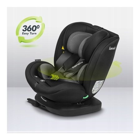Scaun auto rotativ Bastiaan I-Size, 40 - 150 cm, Black Red, Lionelo 636199