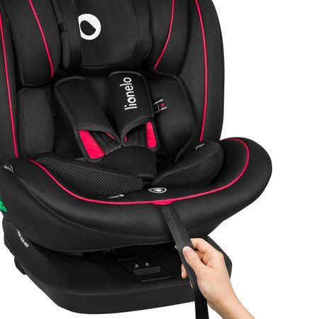 Scaun auto rotativ Bastiaan I-Size, 40 - 150 cm, Black Red, Lionelo 636188