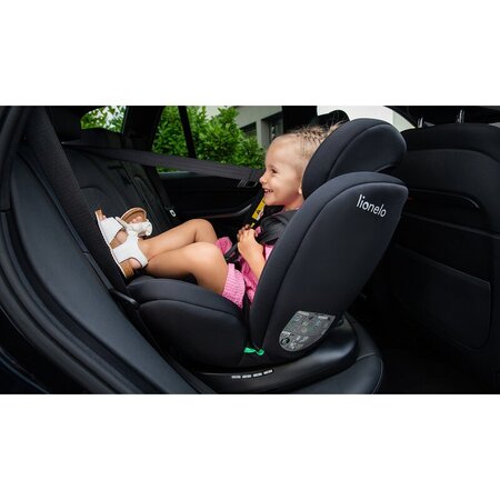 Scaun auto rotativ Bastiaan I-Size, 40 - 150 cm, Black Red, Lionelo 636207