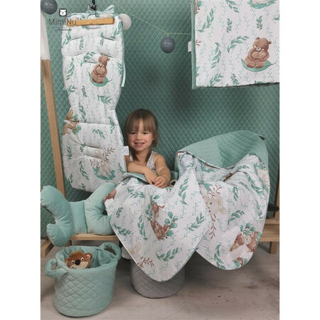 Set paturica de infasat cu doua fete 75x75 cm + Perna bebelusului profilata cu doua fete 23x26 cm, Lulu Natural, Miminu 636213