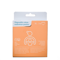 Chiloti de unica folosinta din bumbac, Marimea XL, 3 buc, Apfia Care