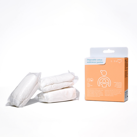 Chiloti de unica folosinta din bumbac, Marimea L, 3 buc, Apfia Care 636336