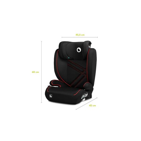 Scaun auto I-Size Hugo, 100 - 150 cm, Black Red, Lionelo 636417