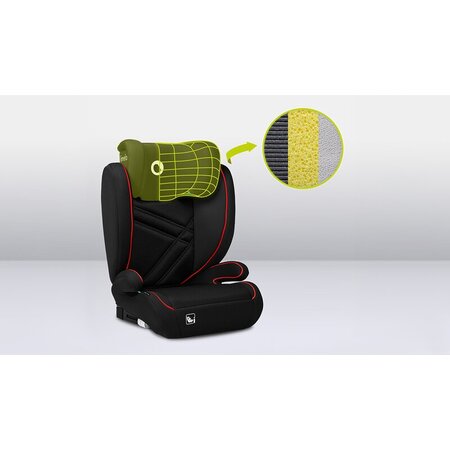 Scaun auto I-Size Hugo, 100 - 150 cm, Black Red, Lionelo 636420