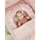 Lenjerie cu volanase pentru patut Royal, 120x60 cm, Powder Pink, Miminu 636514