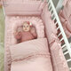Lenjerie cu volanase pentru patut Royal, 120x60 cm, Powder Pink, Miminu 636523