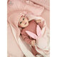Lenjerie cu volanase pentru patut Royal, 120x60 cm, Powder Pink, Miminu 636517
