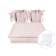 Lenjerie cu volanase pentru patut Royal, 120x60 cm, Powder Pink, Miminu 636525