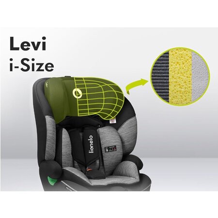 Scaun auto Levi One I-Size, 76 - 150 cm, Black Grey, Lionelo 636538