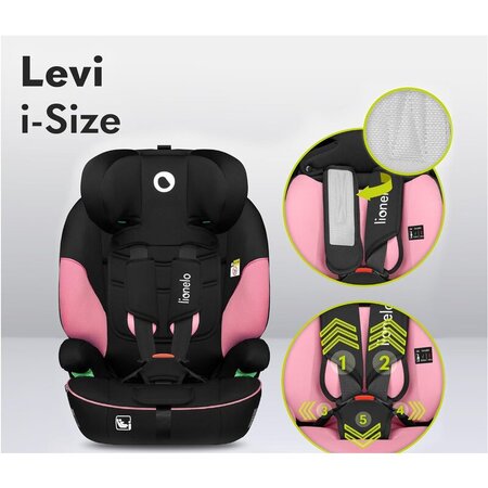 Scaun auto Levi One I-Size, 76 - 150 cm, Pink Rose, Lionelo 636571