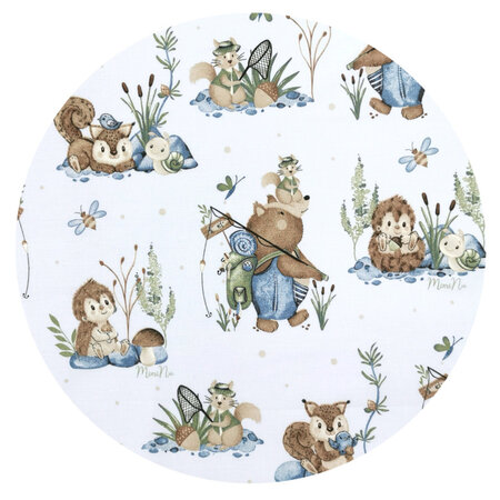 Cearceaf cu elastic pentru patut, Let's Go Blue, 160x80 cm, MimiNu 636679