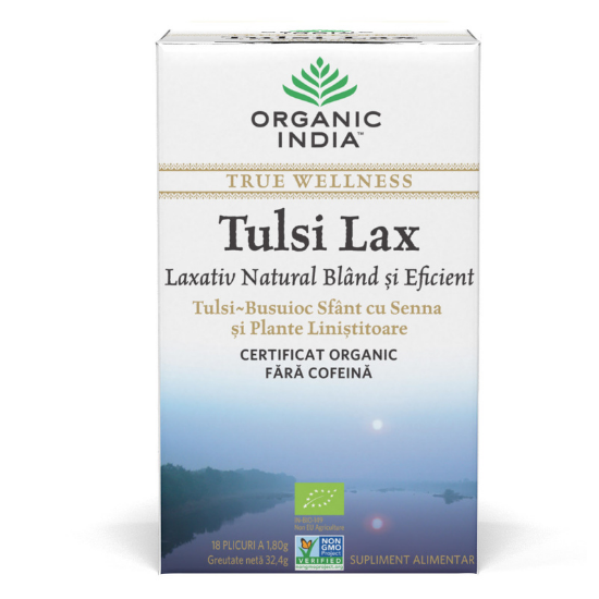 Tulsi Lax Ceai Laxativ cu Senna, 18 plicuri, Organic India