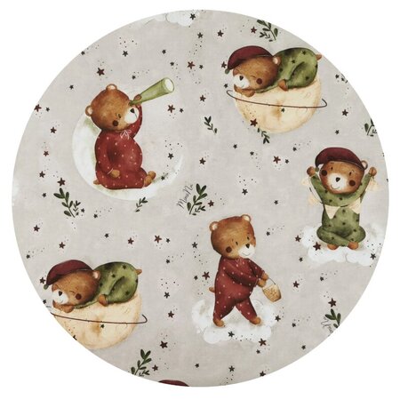 Cearceaf cu elastic pentru patut, Teddy Bear On Moon, 120x60 cm, MimiNu 636833