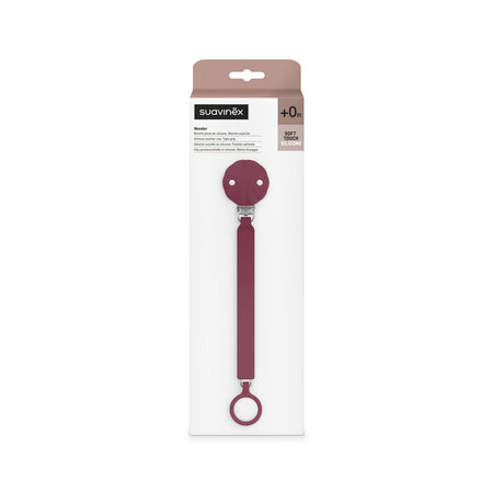Lantisor din silicon cu clips pentru suzeta Wonder, Magenta, Suavinex 636842