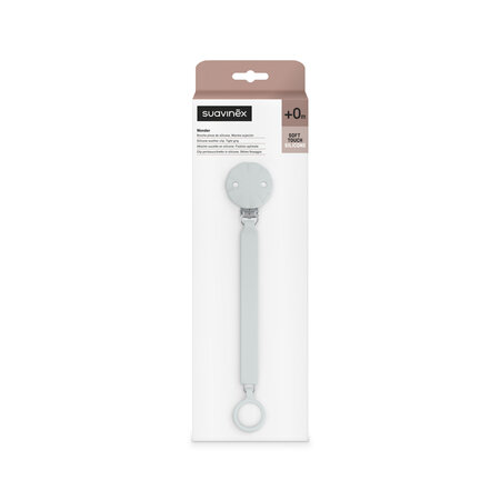 Lantisor din silicon cu clips pentru suzeta Wonder, Albastru, Suavinex 636881