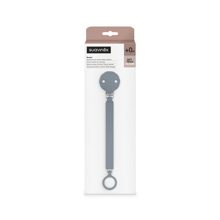 Lantisor din silicon cu clips pentru suzeta Wonder, Albastru Marin, Suavinex 636891