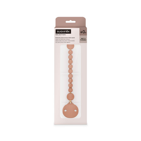 Lantisor din silicon cu clips pentru suzeta Colour Essence, Ruby, Suavinex 637049