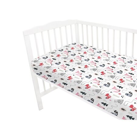 Cearceaf cu elastic pentru patut, Fox, 140x70 cm, MimiNu 637051