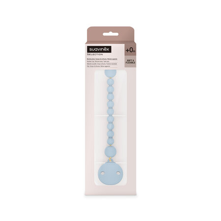 Lantisor din silicon cu clips pentru suzeta Colour Essence, Albastru, Suavinex 637067